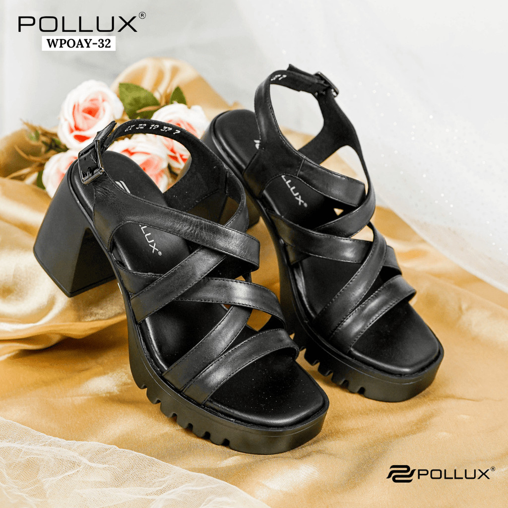 Pollux Bold WPOAY 32 - Sepatu Sandal Heels Wanita | Heels Wanita Chunky | Heels Kekinian