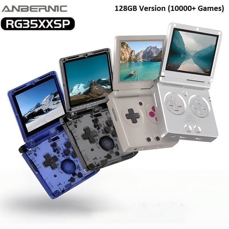 GROSIRUNIK99 ANBERNIC RG35XXSP 128GB Version - Emulator Retro Game Console 3.5-inch IPS Screen