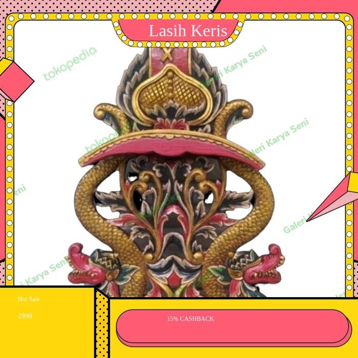 Blawong Keris Isi 3 Ukiran Naga Keraton Kombinasi Logo PB X Sungging KRS18