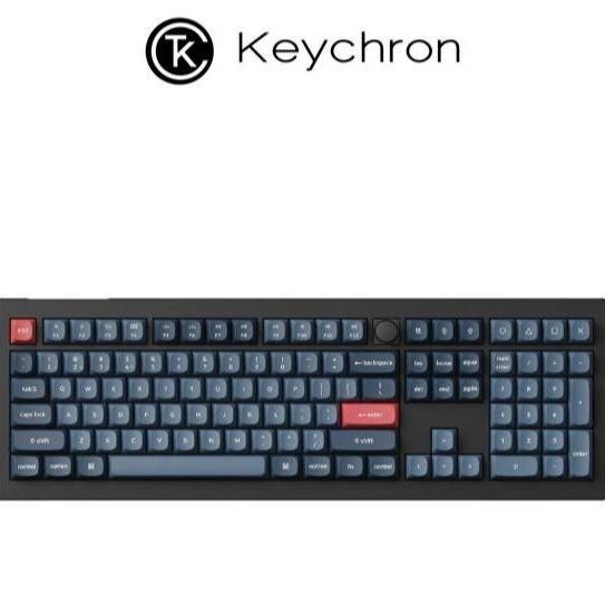 Keychron V6 Max QMK/VIA ( Hot-Swappable ) Wireless Fully Assembled Knob - Carbon Black - Red Switch
