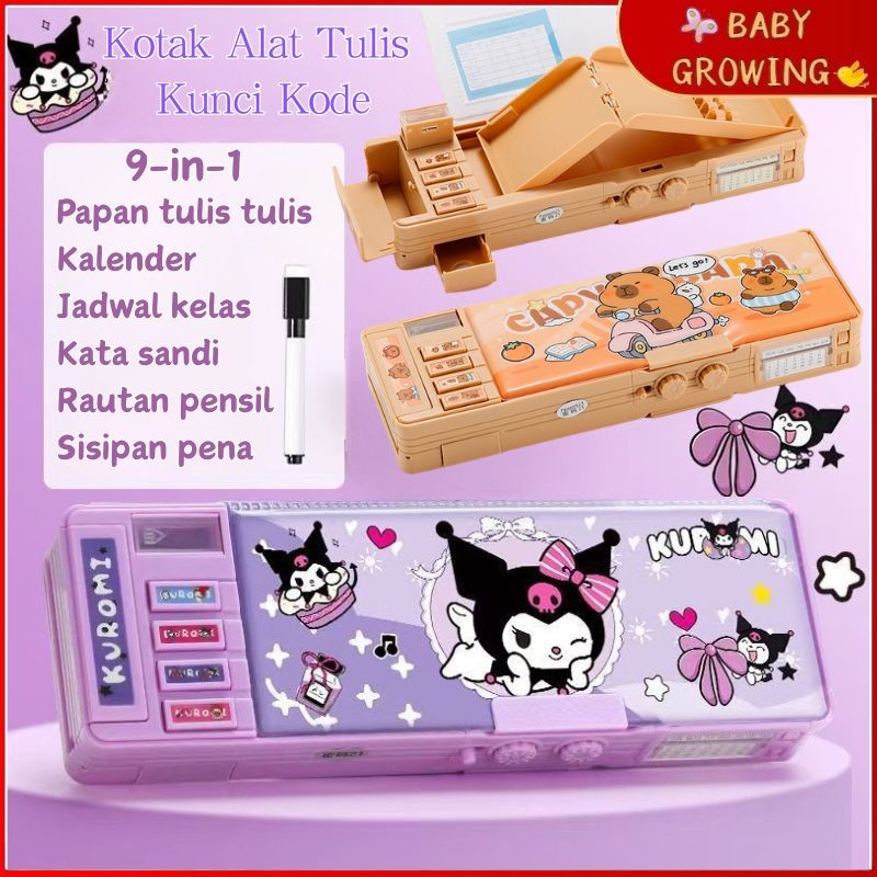 

Gaya Baru Kuromi Kotak Alat Tulis Kunci Kode Multifungsi kotak pensil anak perempuan Sanrio Dua Sisi Bernilai Tinggi Kapasitas Besar