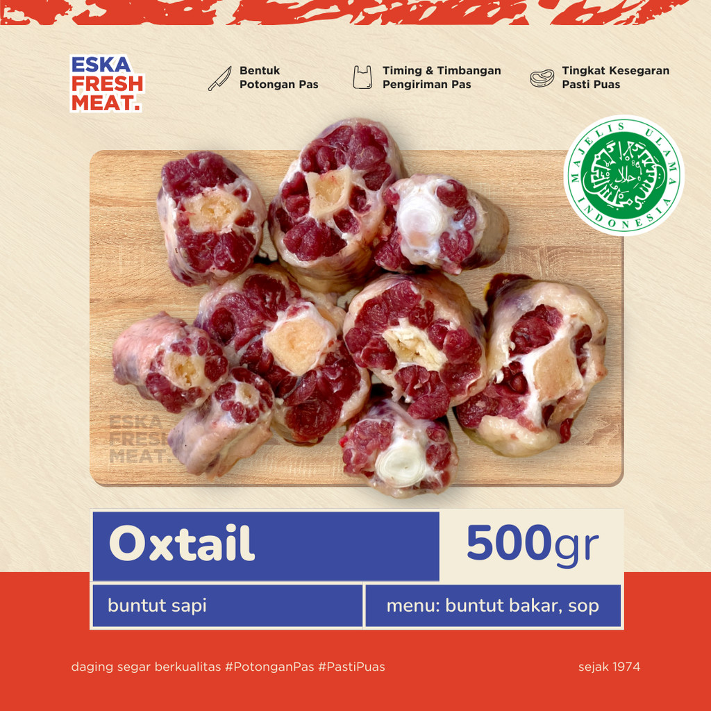 

Daging Sapi Lokal Segar BUNTUT OXTAIL - 500gr