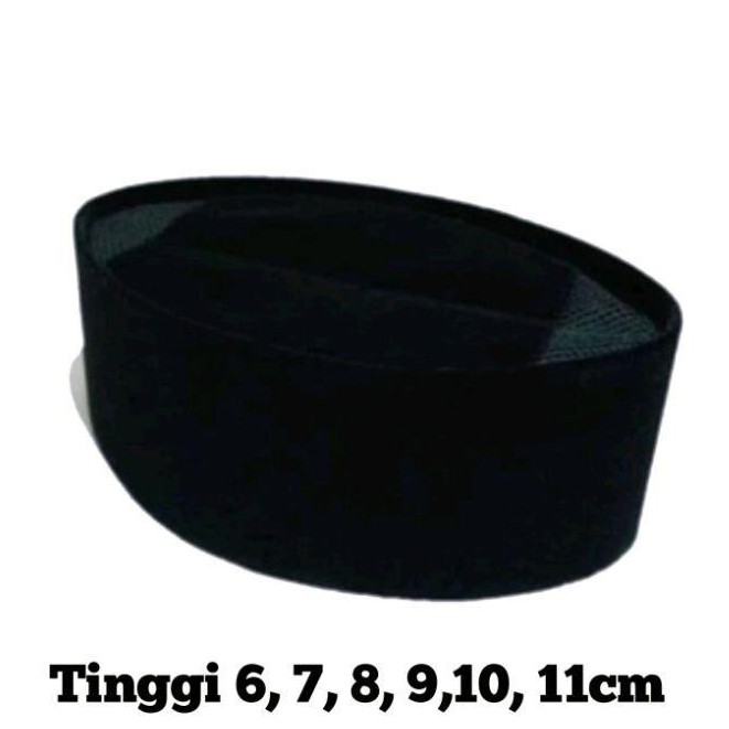 Songkok warna Hitam Peci Hitam Kopiah Hitam TINGGI 6,7,8,9,10 bahan tebal halus dan kokoh
