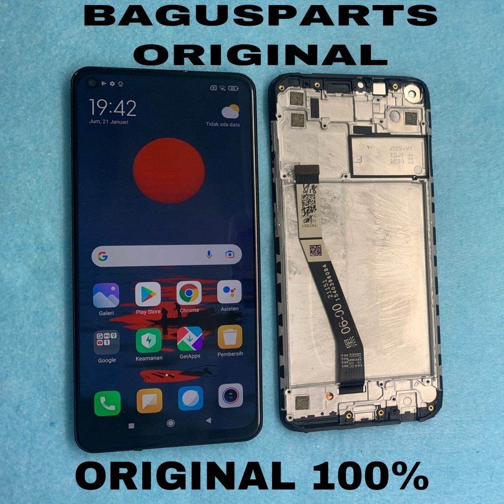 LCD TS TOUCHSCREEN FULLSET FRAME XIAOMI REDMI NOTE 9 ORIGINAL TESTED