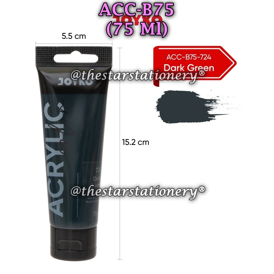 

(1 Biji) GROSIR Cat Akrilik JOYKO ACC-B75-724Dark Green / Cat Acrylic Color Joyko ACC-B75 724
