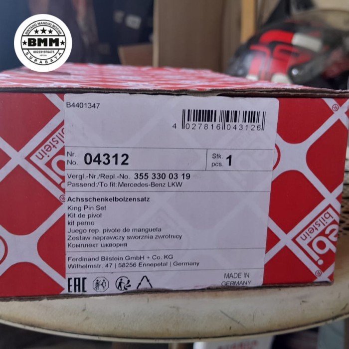 04312 KING PEN SET MERCY OH 1626/1417 FEBI BILSTEIN