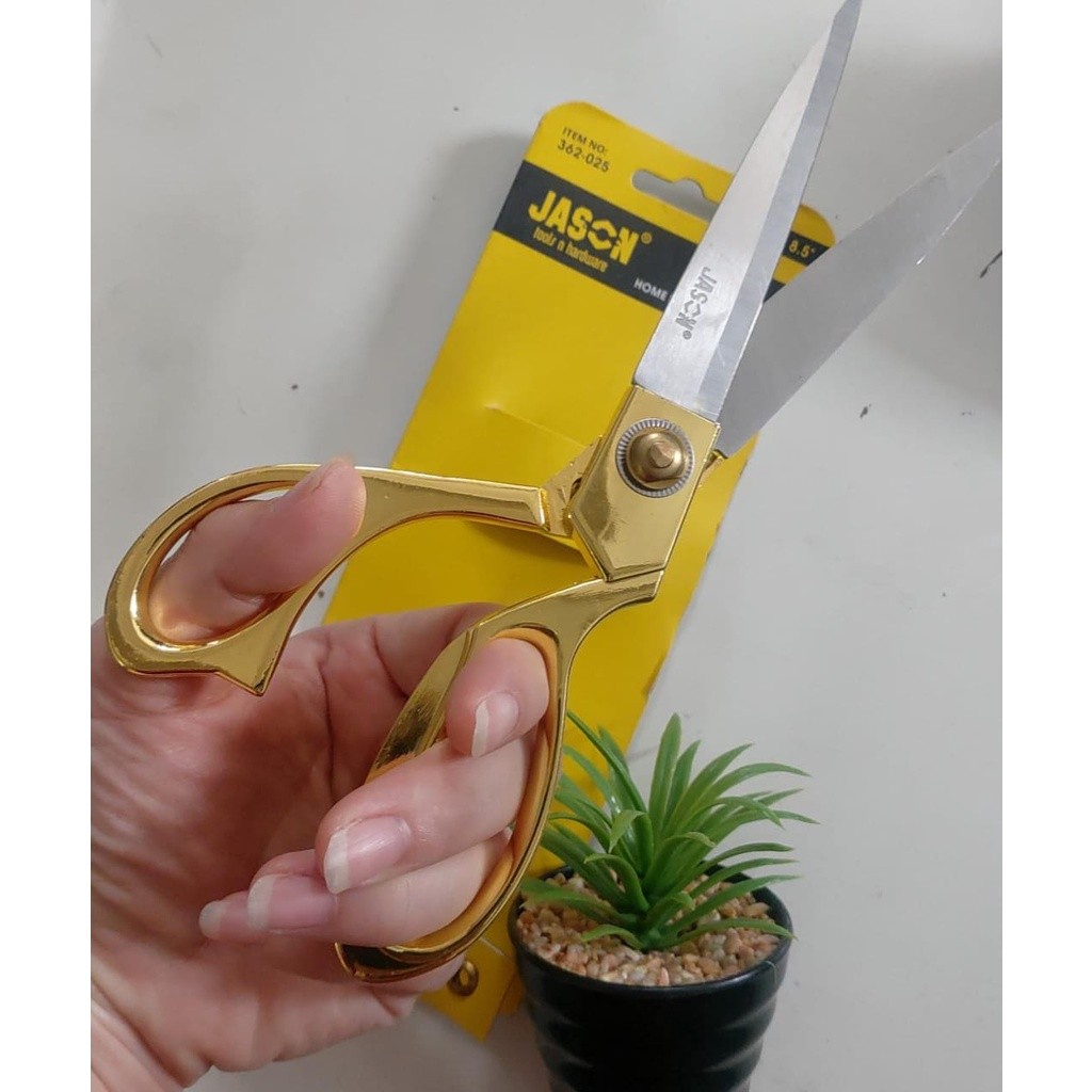 

[PROMO] GUNTING STENLIS 8,5" GAGANG KUNING EMAS JASON (362-025)