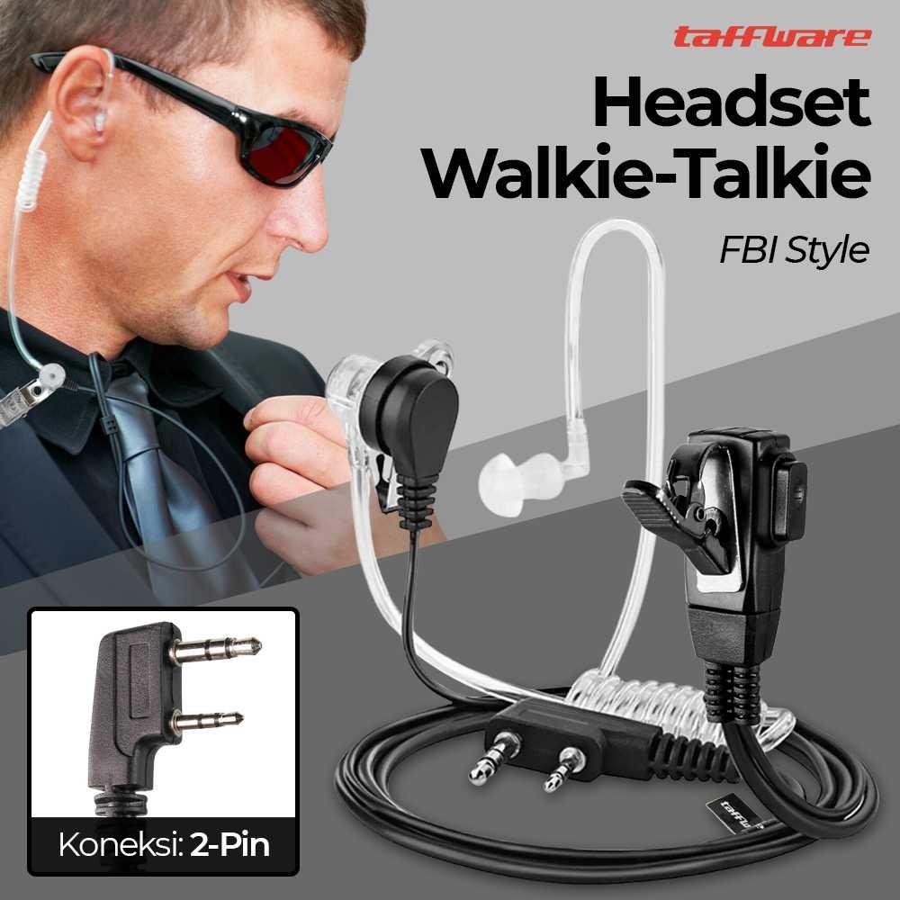 Yogastore30 Taffware Headset Earphone FBI Style Air Duct untuk Walkie Talkie - C93A