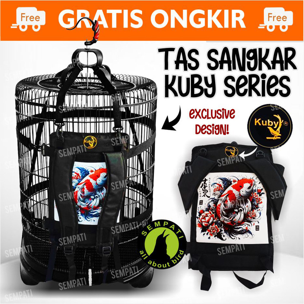 SEMPATI Tas Sangkar Burung Ransel Printing Kuby Motif Tas Gendong Gendongan Sangkar Kandang Bulat Ka