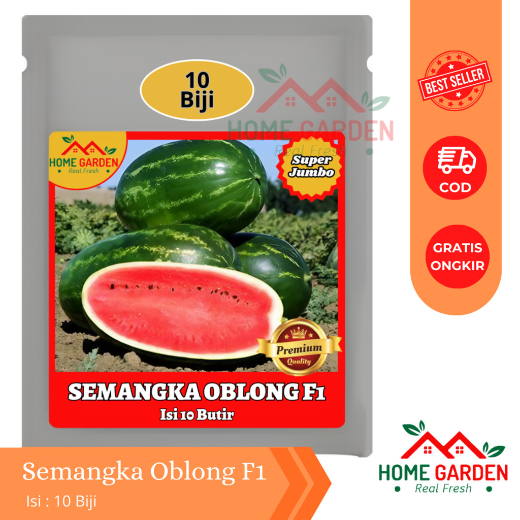 Benih Bibit Semangka Merah Oblong F1 Super Jumbo 10 Biji Super Manis