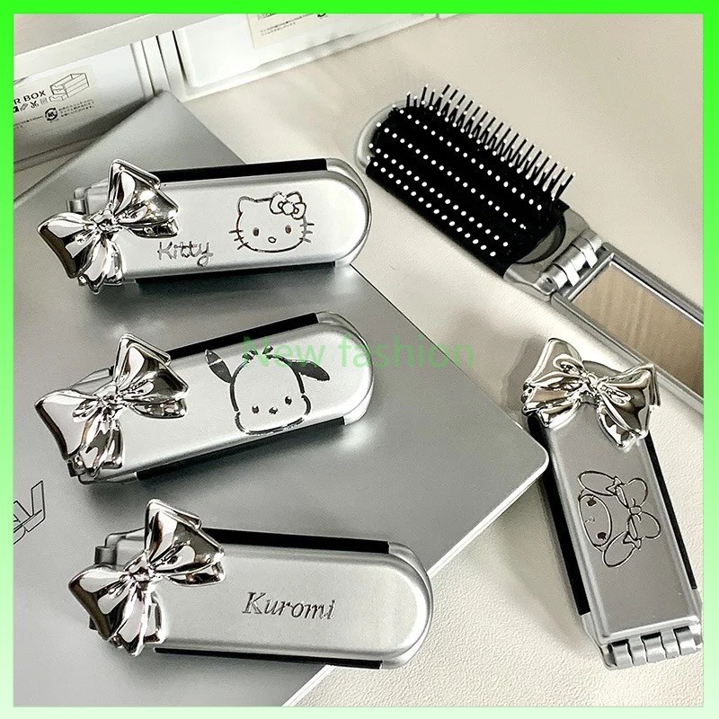 Sisir rambut lipat Sanrio/sisir rambut mini lucu dengan cermin
