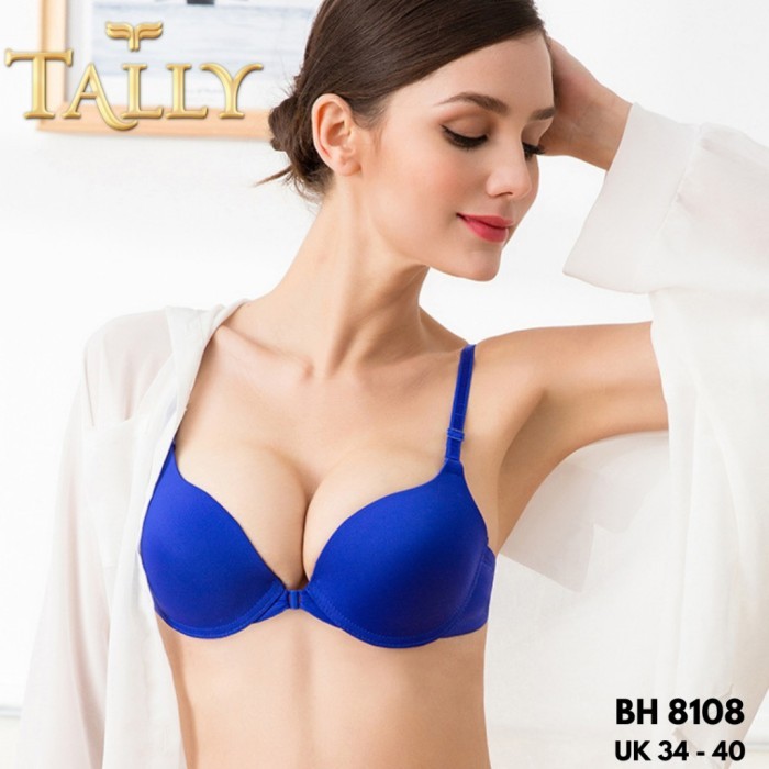 ⭐BISA COD⭐ TALLY Bra Ada Kawat Katun Busa Sedang Cup B Bra Bukaan Depan BH 8108  Coklat Muda,38 (Kai