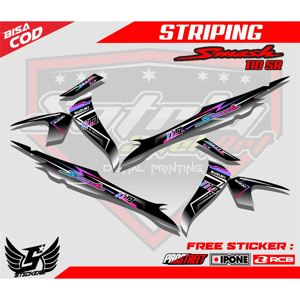 STRIPING VARIASI SUZUKI SMASH 110 SR / STICKER LIST MOTOR SUZUKI SMASH 110 SR