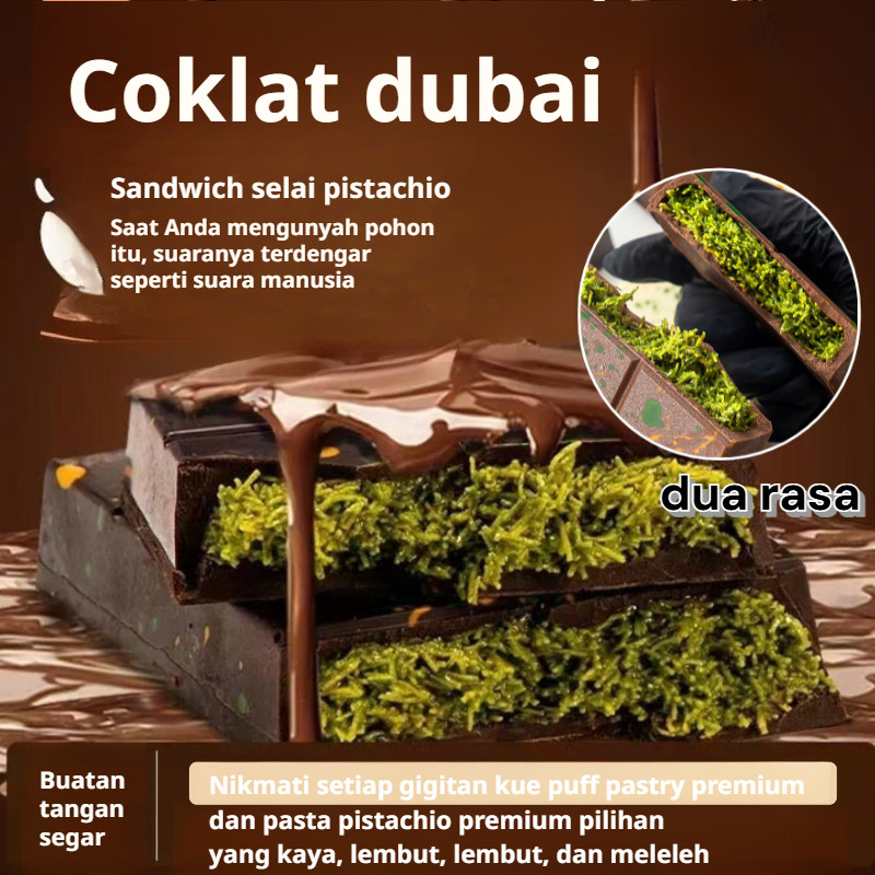 

✨[Beli 1 gratis 1]✨Dubai Pistachio Kunafa Chocolate- Almond 100g, Kunafa Pistachio Hazelnut-0 aditif/Coklat dubai pistachio/Dark Choco Granola Bar