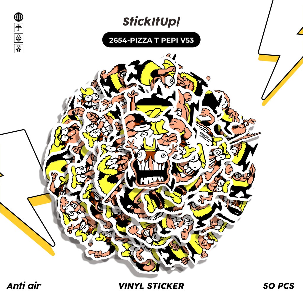 

COD✨ 50 Pcs Stiker PIZZA T PEPI V53 Lucu Anti Air Untuk Dekorasi Notebook Sepeda Skateboard Handphone DIY