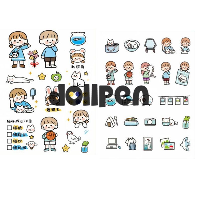 

【qing】Pita Lucu Akun Tangan Dekorasi Ponsel Stiker Kecil Stiker Emoji Buku Harian Ekspresi DIY