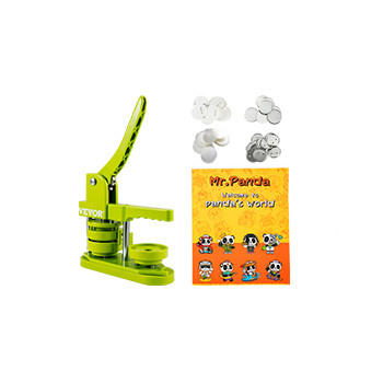 

VEVOR 25/58MM Badge Maker Machine DIY Button Pin with 100/500Pcs Free Parts Press Kit Circle Manufacture Button Making Tool