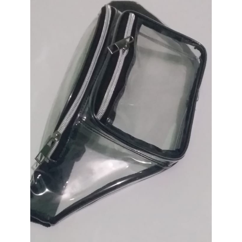 Tas transparan waistbag Transparan Pria/Wanita model saku depan