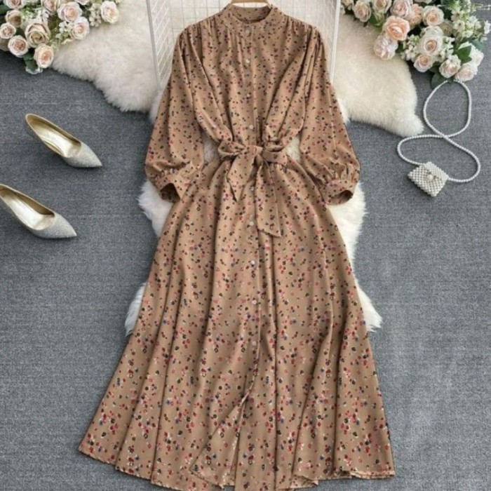 CW maxi long dress vintage maxy baju wanita longdress panjang jumbo bunga