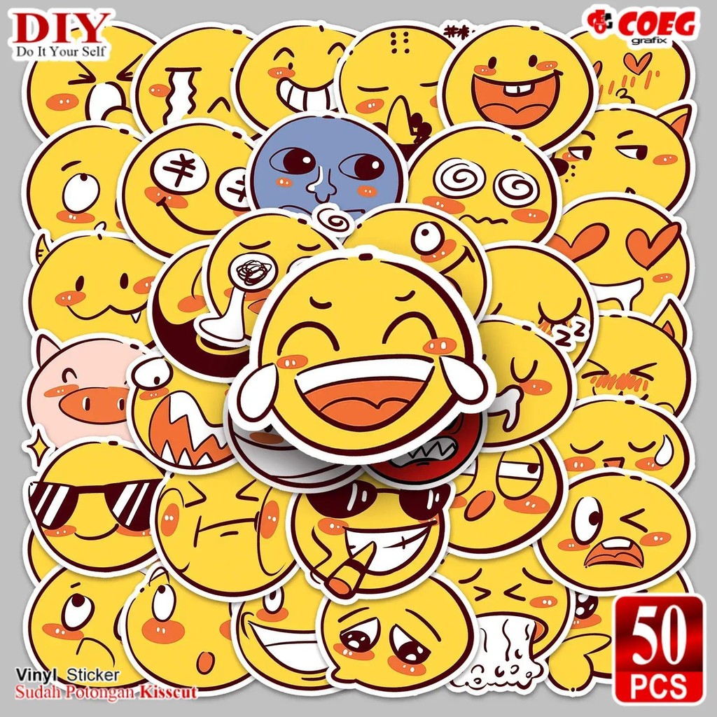 

50 PCS Stiker Kartun Emotikon Lucu CG74 - Stiker Vinyl Kreatif untuk Laptop, Skateboard, Koper, Mobil, Helm, Mainan, dan Hadiah Dekorasi