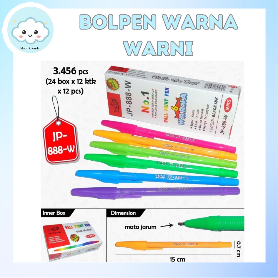 

Pulpen Pena Warna Warni 1pcs Murah Berkualitas