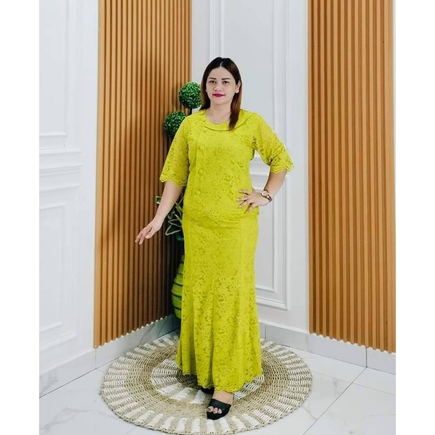 SIREN SET ROK BROKAT PANJANG KANCING/BAJU STELAN WANITA SEMI BRUKAT terbaru premium