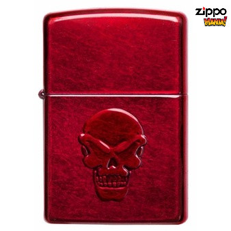 Zippo Ride or Die Skull in Candy Apple Red Iced - Zippo Lighter Original Mancis