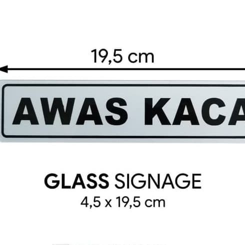 JUAL LABEL STICKER SEMI PLAT SILVER K3 AWAS KACA 4.5X19.5CM SAFETY