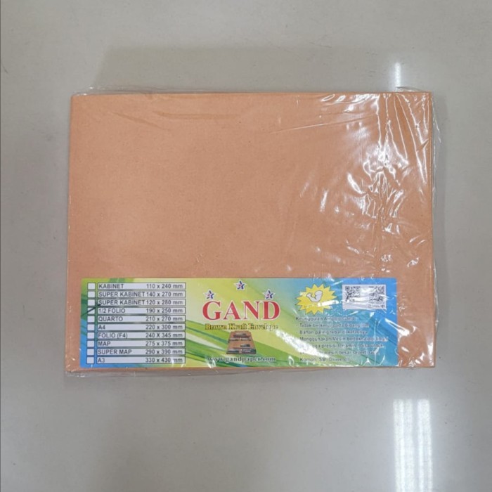 

Amplop Coklat 1/2 Folio GAND - 1 pak isi 100 lembar