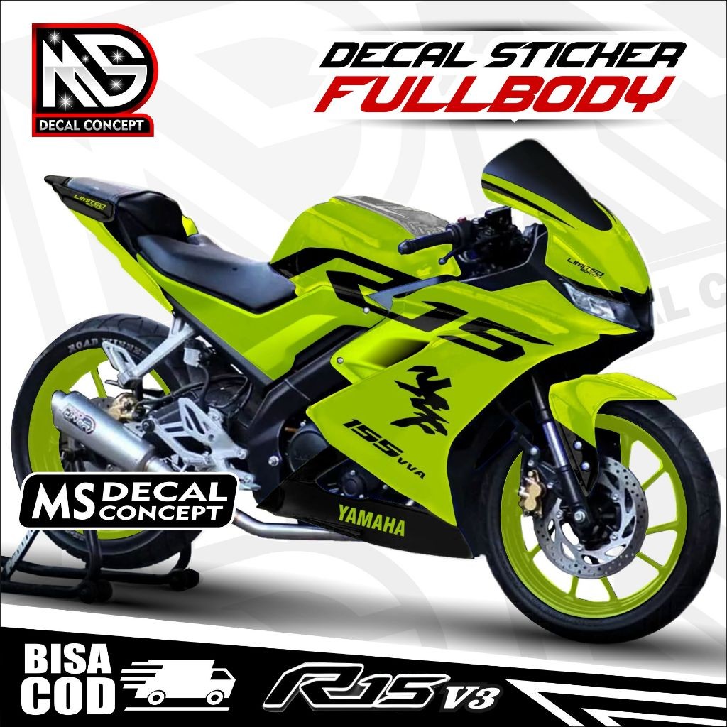 Decal R15 V3 Full Body Stiker R15 V3 Full Body Dekal R15 V3 YZF Racing Variasi Stiker R15 V3 Full Bo