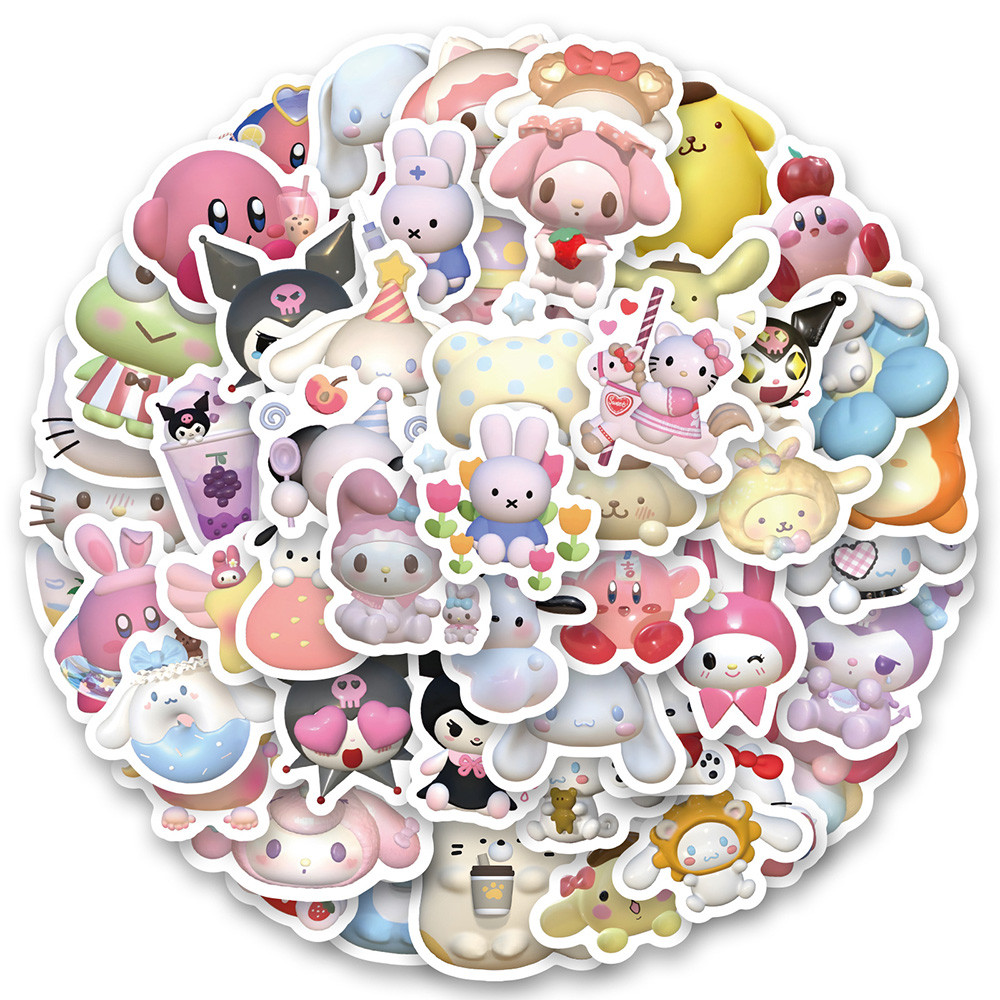 

10/30/50/100Pcs Cute Cartoon Sanrio Kitty Graffiti Sticker Laptop Phone Cup Helmet Diary Decoration Aesthetic Stickers Decals