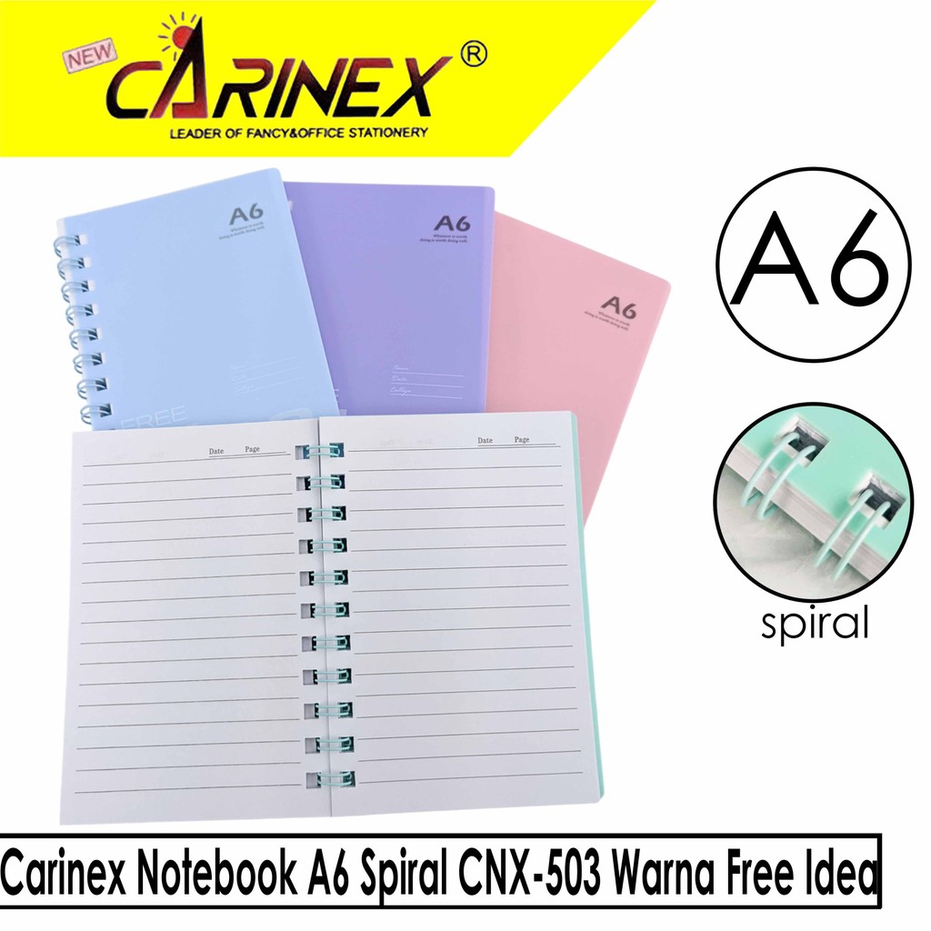 

Carinex Notebook A6 Spiral CNX-503 Warna Free Idea