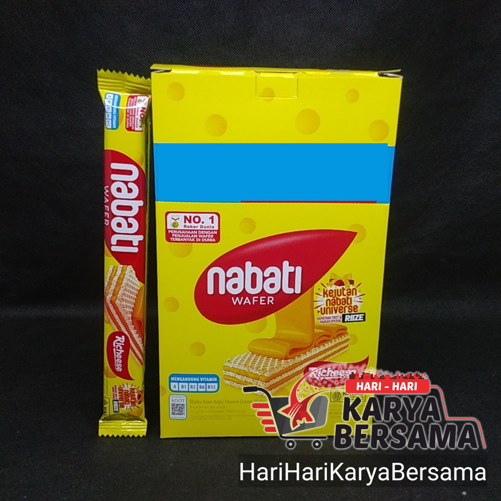 

MAKANAN RINGAN WAFER NABATI RICHEESE CHEESE CREAM WAFER BOX 20'S X 6GR