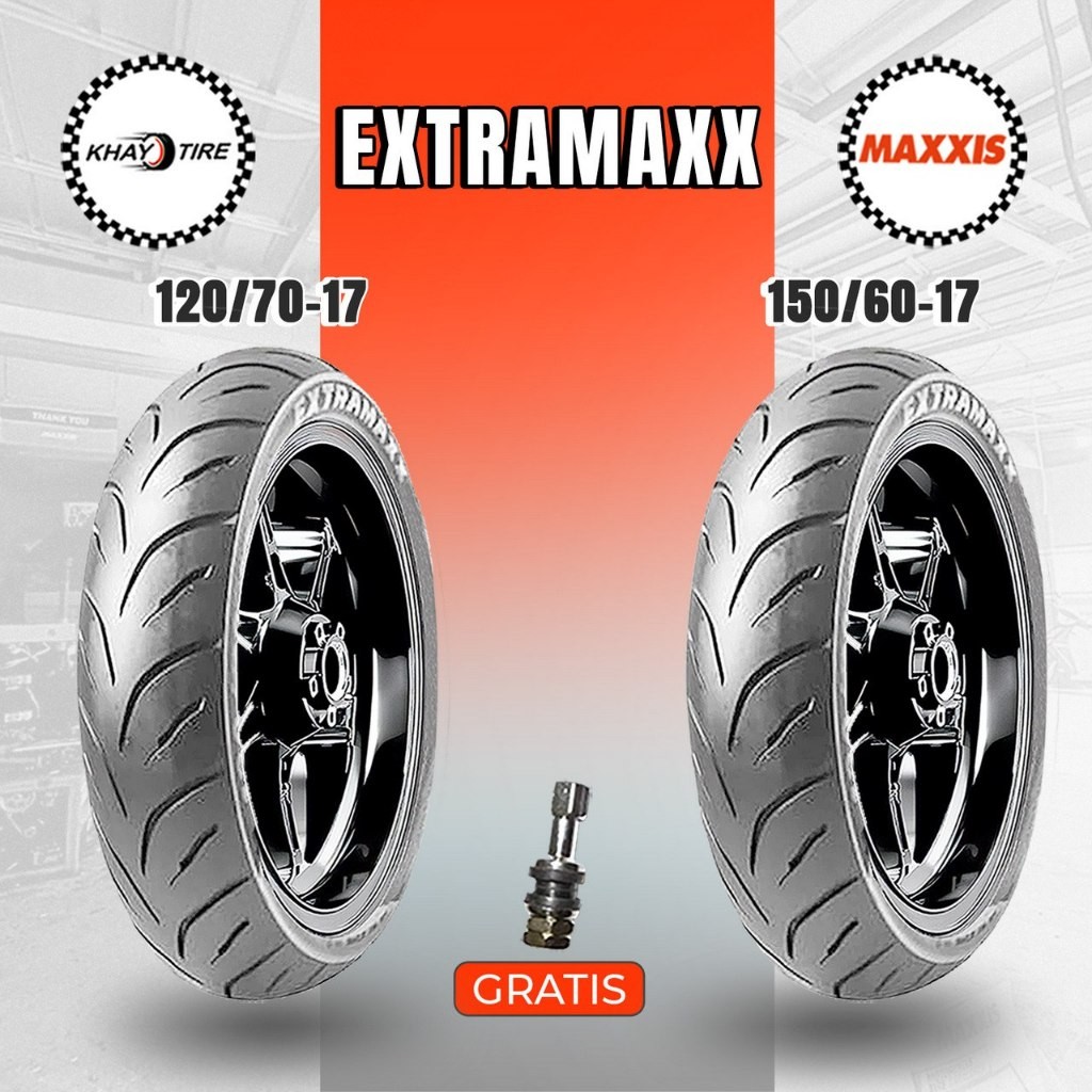 Paket Ban Motor SPORT - SUPERMOTO MAXXIS EXTRAMAXX 120/70-17 + 150/60-17 Tubeless