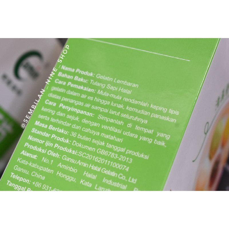 

RB GELATINE SHEET HALAL 5 Lembar Gelatin Lembaran Tulang Sapi Bovine Bones 5 pcs Gelatine Leaf