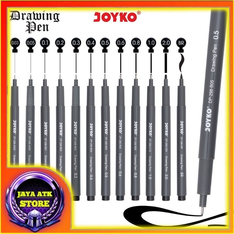 

Drawing Pen DP-298 12 Ukuran Pena Gambar Waterproof Pigment Ink Ecer
