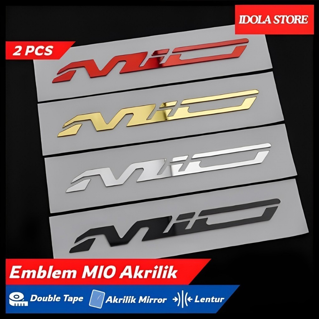 Emblem Mio Timbul 3D Logo Mio Sporty Stiker Yamaha Mio Smile Tulisan Mio M3 Sticker Mio