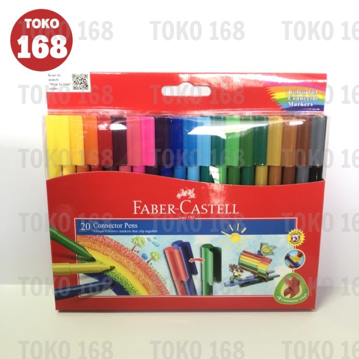 

[New Arrival] FABER CASTELL Connector Pen/Spidol Warna 20 Warna (SET)