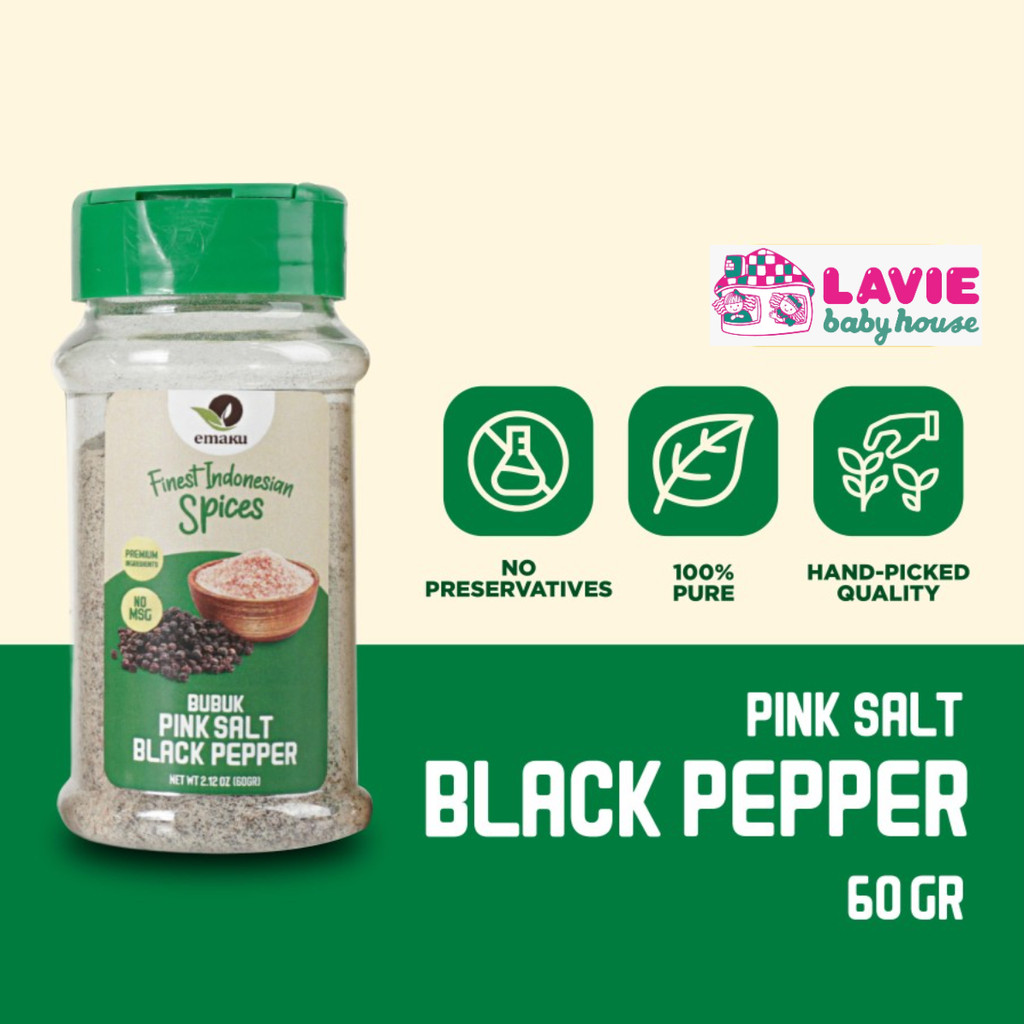 

Emaku Lada Hitam Pink Salt Bubuk 60gr