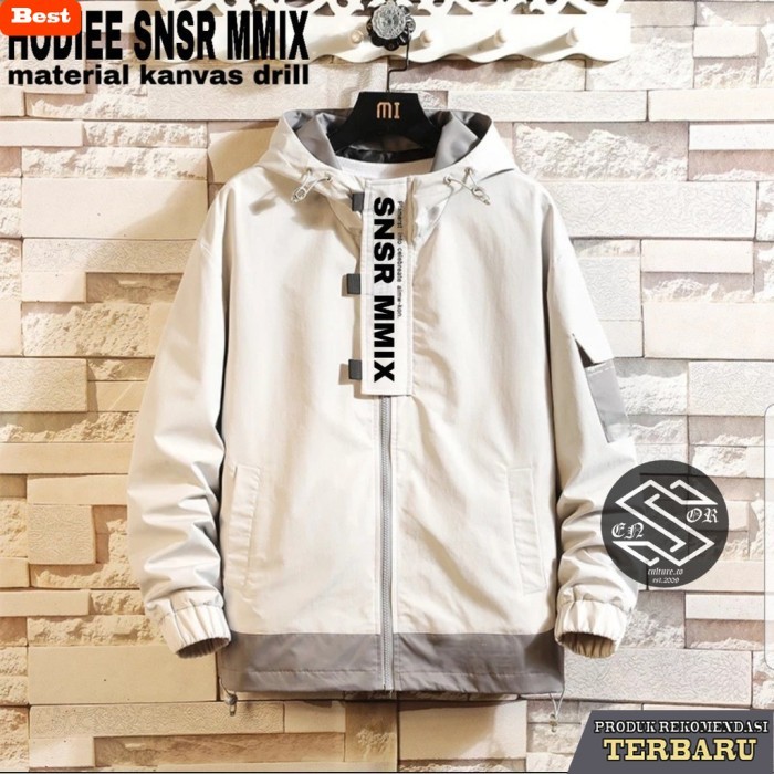 hoodie pria keren Jaket Hoodie Pria Jaket Wanita Jaket Outdoor Canvas Jaket Distro Pria - CREAM, L