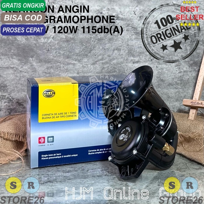 (TAP) KLAKSON ANGIN HELLA AIR HORN GRAMOPHONE TRUCK SCANIA VOLVO 12V - 24V