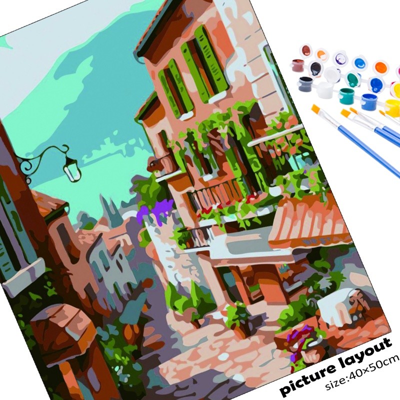 

Italy Paint By Numbers Rome DIY Digital Painting By Number Modern Wall Art Canvas Acrylic Painted Unique Gift Home Decor Picture