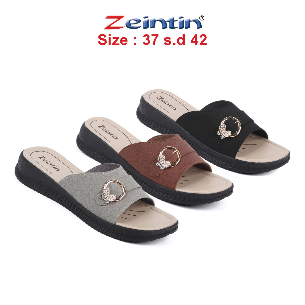 PROMO Zeintin  -Sandal Selop Wanita Wedges WanitaTerbaru Sendal Sintetis Sepatu Sandal Wanita  ZEINT