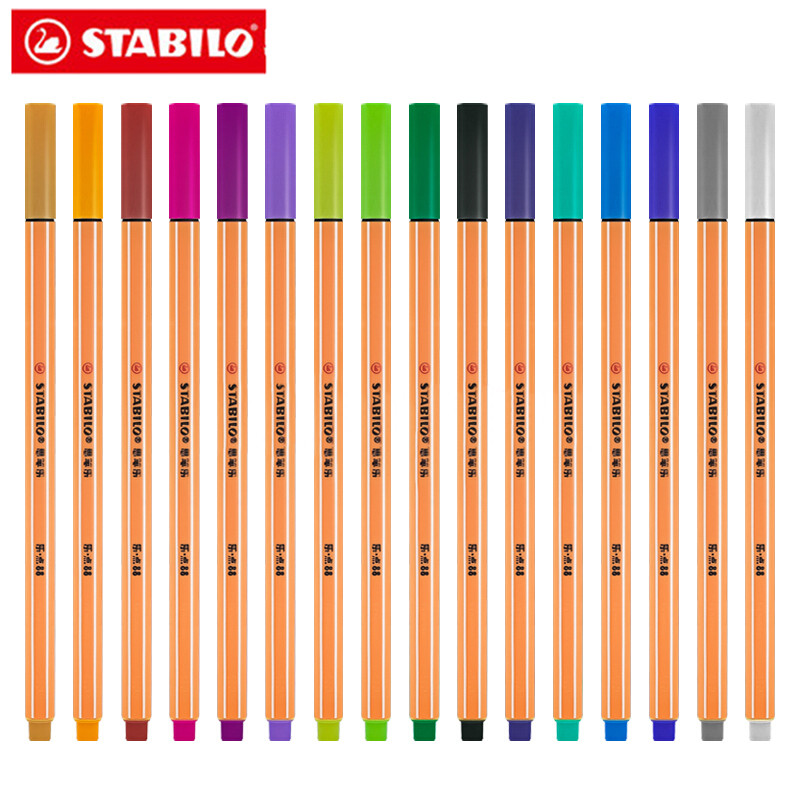 

1pcs Germany STABILO 88 Fiber Pen Swan Sketch Color Hook Line Pen Color Single 24 Color Selection Metal Nib Hexagonal Pen Rod
