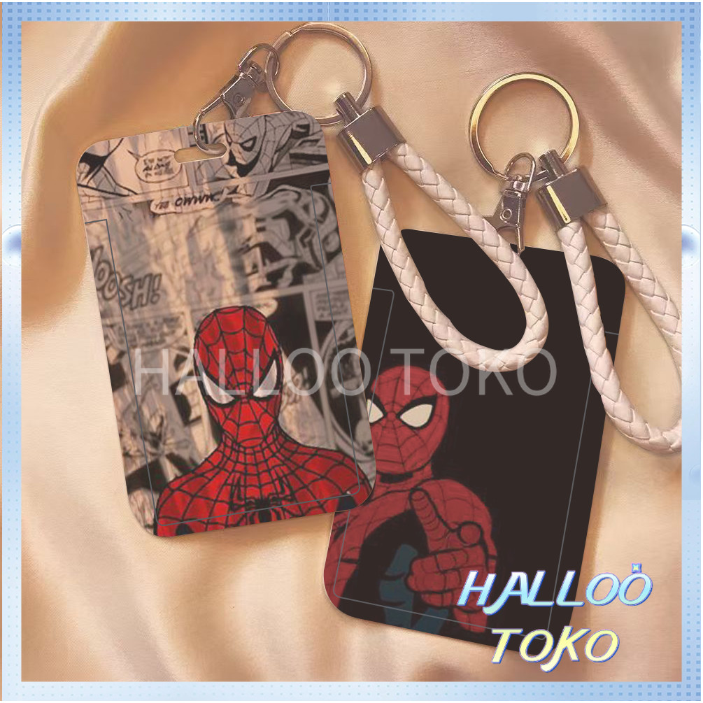 

ID CARD HOLDER MOTIF KAWAII TEMPAT KARTU PHOTOCARD PHOTO CARD Pelindung + Tali,Spider-Man kartun imut dan Spider-Man dewasa