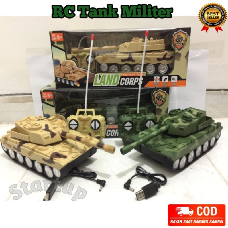 LETERSHOP Mainan Remot Control Tank Militer LAND Corps Remote Tank Battle / Mainan Mobil Tank Remote