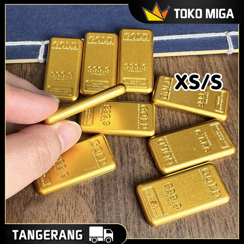 2*3.9CM/2.8*5.7CM Emas Batangan Mainan Bahan Paduan Emas Batang Palsu Kecil Fake Gold Bar