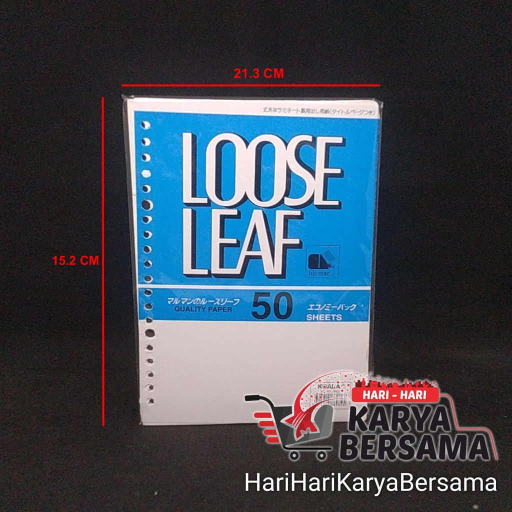 

KOALA LOOSE LEAF A5 KERTAS BINDER POLOS ISI 50 SHEETS