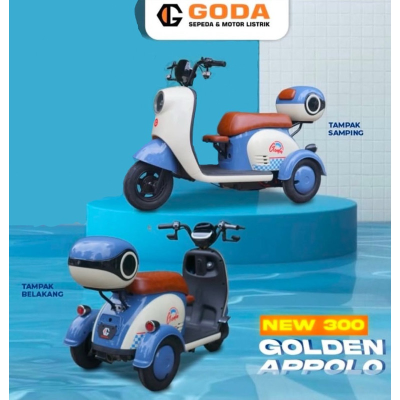 Goda GD-300A RODA 3 Sepeda & Motor Listrik Golden Appolo New GD300