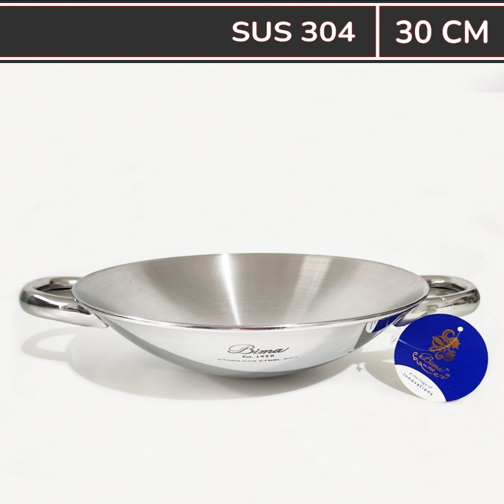 Bima Wajan 30cm  Stainless Steel SUS 304 Kuali Wok Penggorengan - Element